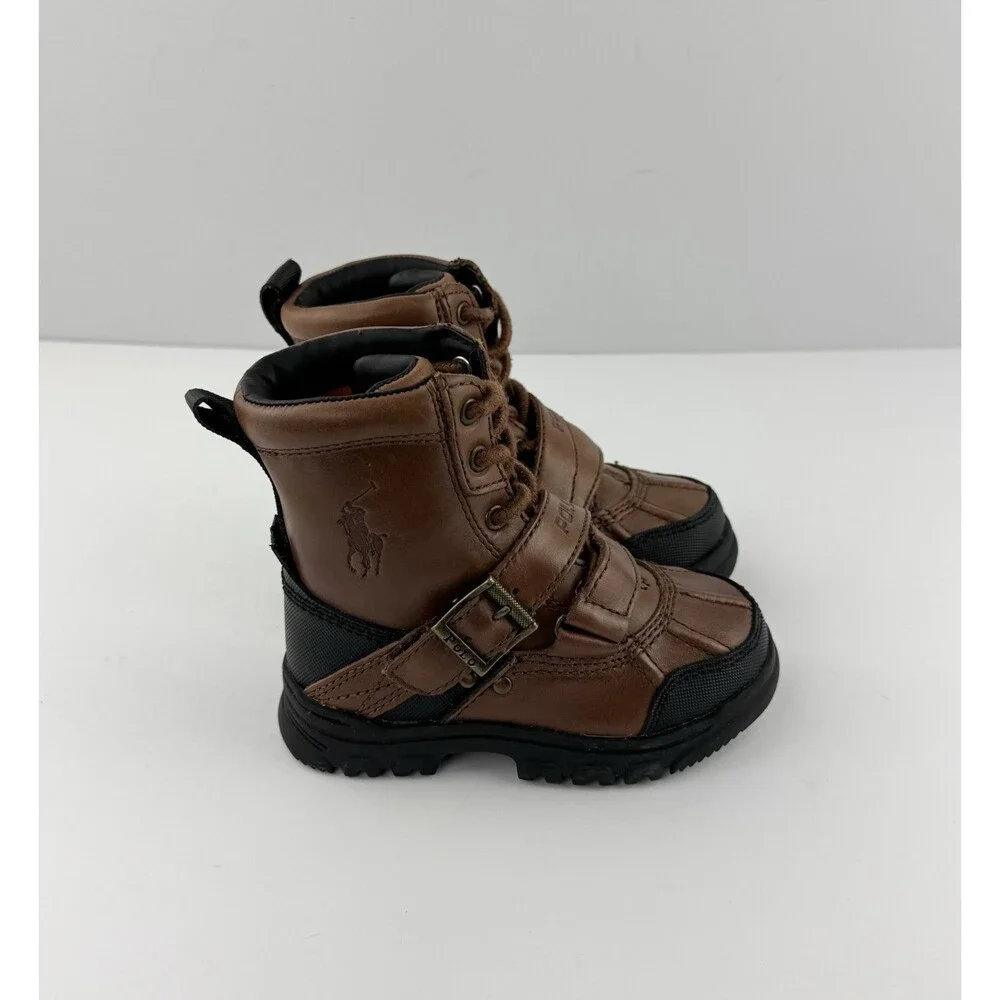 NEW Polo Ralph Lauren Shoes Brandy Holden Leather Hi Brown Boots TODDLER Sz 7 C